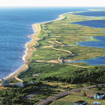 Photo of land and water