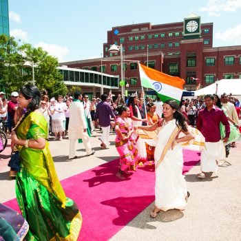 People celebrating a festival