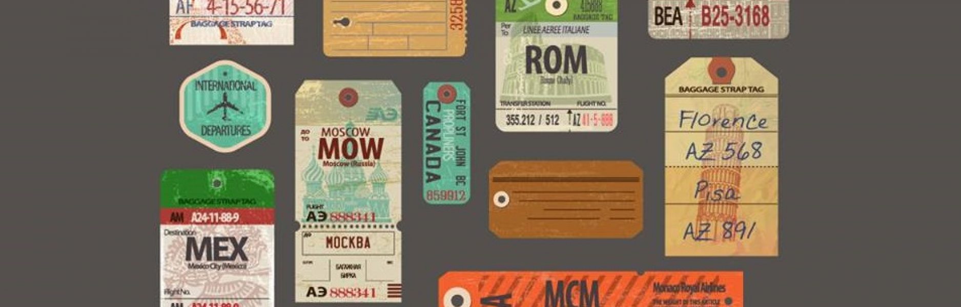 Travel tags for suitcases