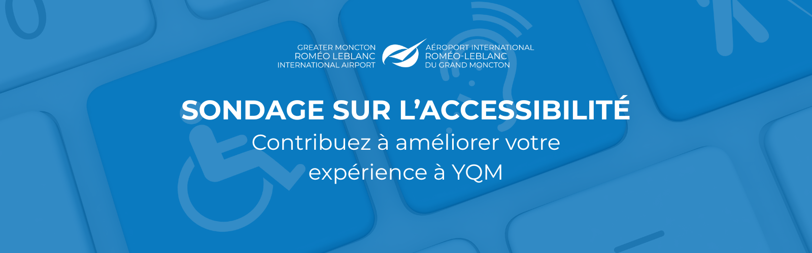 Large blue banner with text 